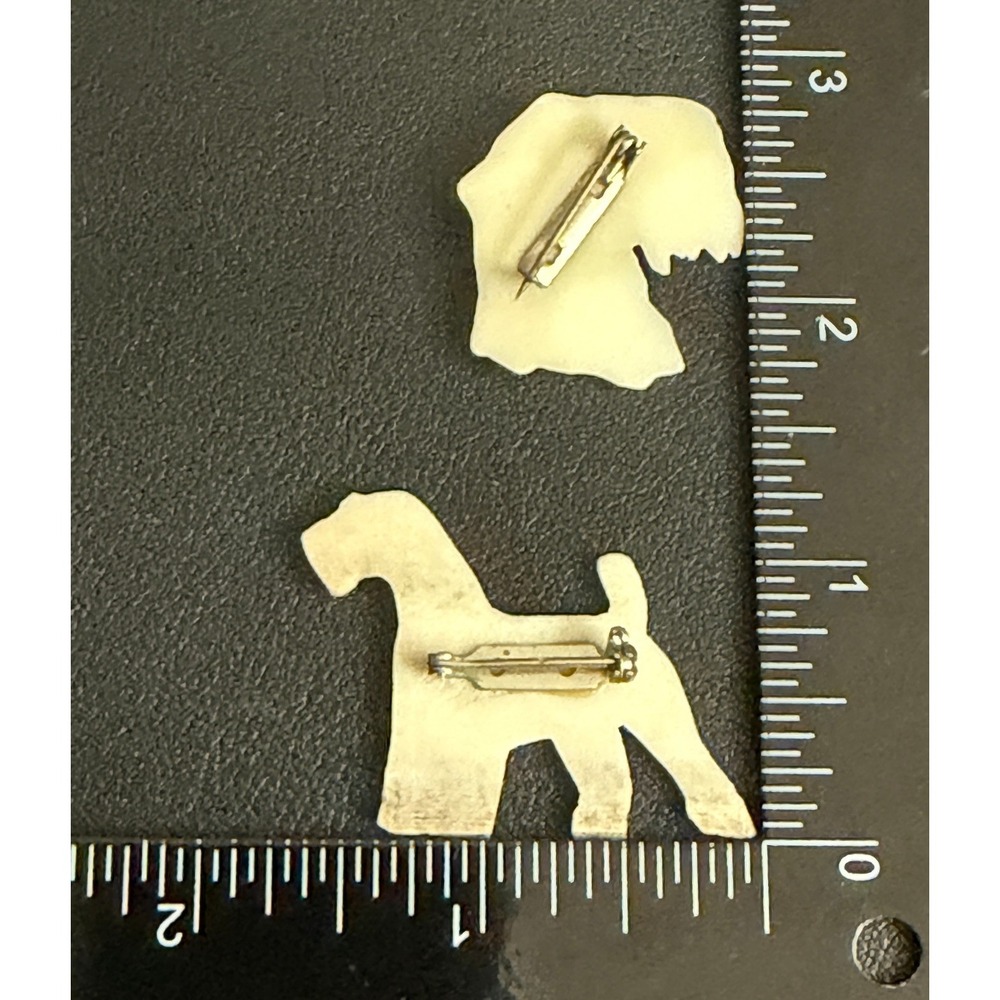 Vintage Celluloid Terrier Dog Brooch Pins Set - Picture 2 of 8